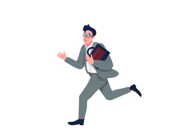 Businessman in panic flat color vector detailed character preview picture