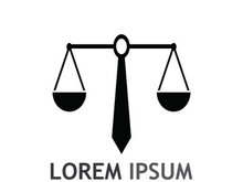 Law firm logo with scales.