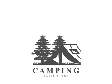 Camping and outdoor adventure logo for the Hiking. emblem illustration preview picture