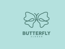 Butterfly Logo Design Beautiful Flying Animal, Company Brand Icon Illustration