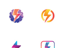 Colorful electric lightning logo design.