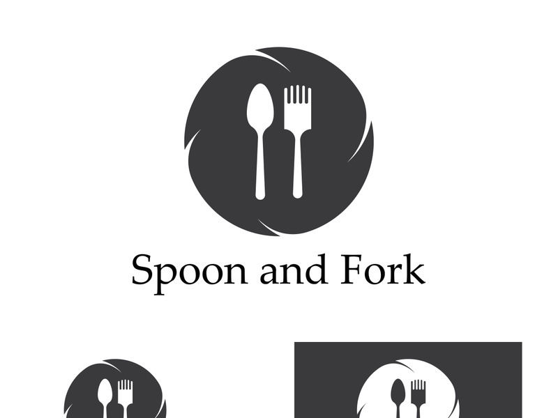 Creative spoon and fork logo.