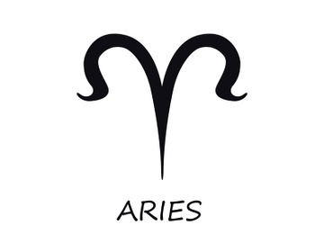 Aries zodiac sign black vector illustration preview picture