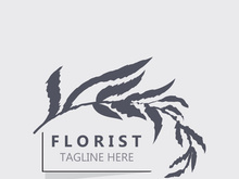 Florist logo beautiful floral leaf and flower vector art, icon graphic decoration business wedding template