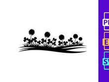 Shamrock and Clover Meadow Silhouette