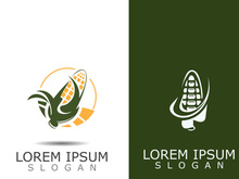 Corn simple logo design agriculture farming vector template