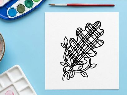 Decorative leaf illustration for design projects. Artistic botanical drawing for creative use.