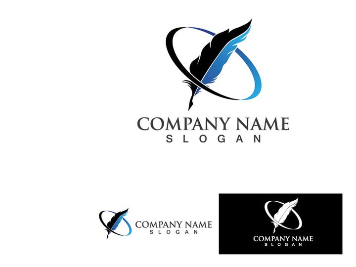 Feather pen sign Business logo vector icon
