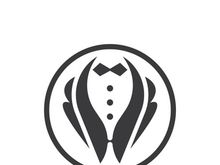Classic tie icon and suit fashion man logo design