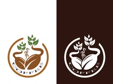 Coffee bean icon vector illustration template