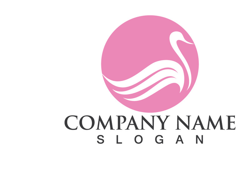Swan Bird Love Symbol Logo Vector