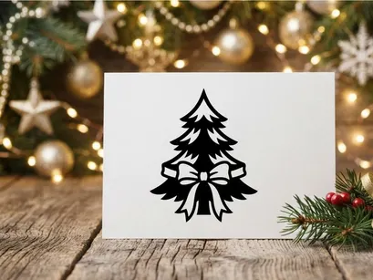 Decorative Christmas Tree with Gift Bow for Holiday Celebrations