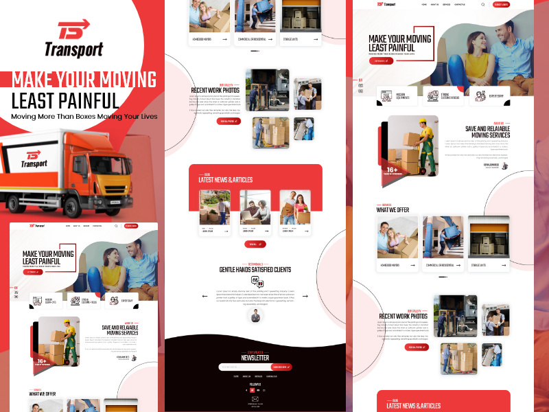 Transport Inc - Moving Service UI Adobe Photoshop