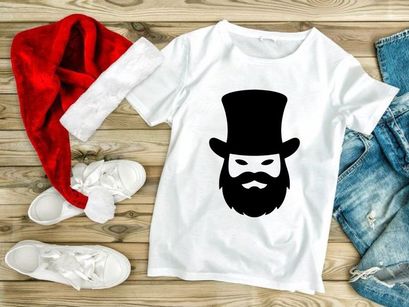 Stylish top hat and mustache mascot logo vector illustration