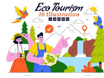 10 Eco Tourism Travel Destination Illustration preview picture