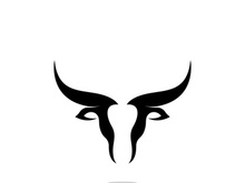 Bull head horns logo design.