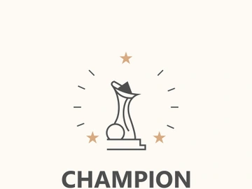 Modern trophy line art logo winner and championship cup design, minimalist simple element preview picture