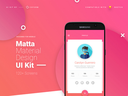 Matta Material Design Mobile Ui Kit For Sketch By Damjan