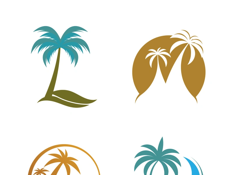Palm tree summer logo template vector illustration