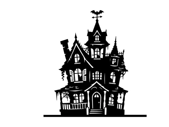 Geisterhaus-Vektorillustration für gruselige Halloween-Themen