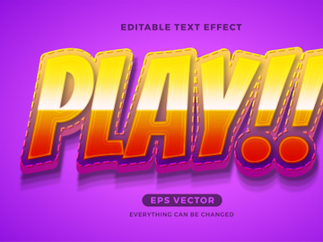 Kids Play editable text effect vector template preview picture