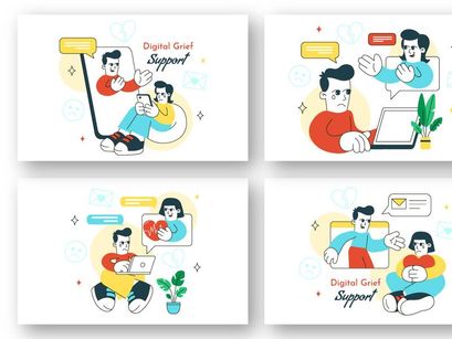 10 Digital Grief Support Illustration