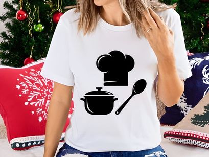 Cooking Utensils Set with Chef Hat Pot Spoon Kitchen Icon