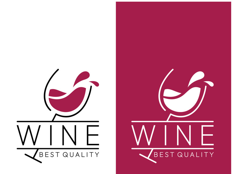 Wine logo with wine glasses and bottles.for night clubs,bars,cafe and wine shops.