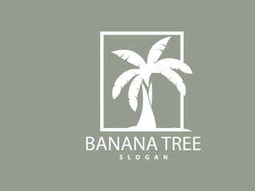 Banana Tree Logo, Banana Tree Simple Silhouette Design preview picture