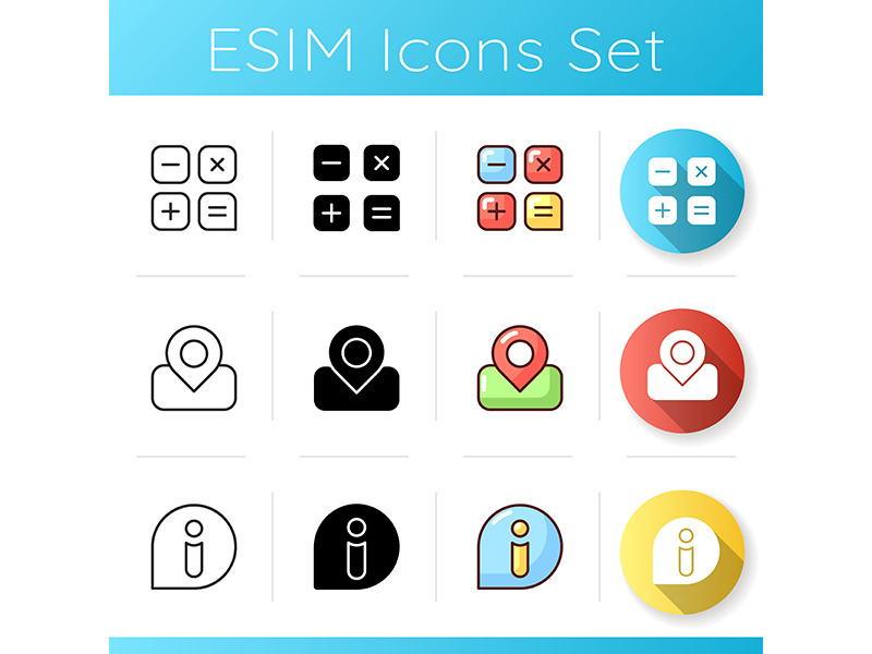 Smartphone interface icons set