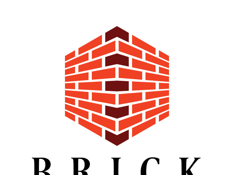 creative brick logo designs for buildings, architectural buildings, civil engineering, building materials shops