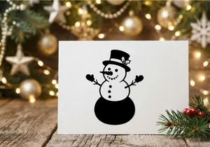 Schwarz-weiß Schneemann-Symbol mit Zylinder für Weihnachtsprojekte