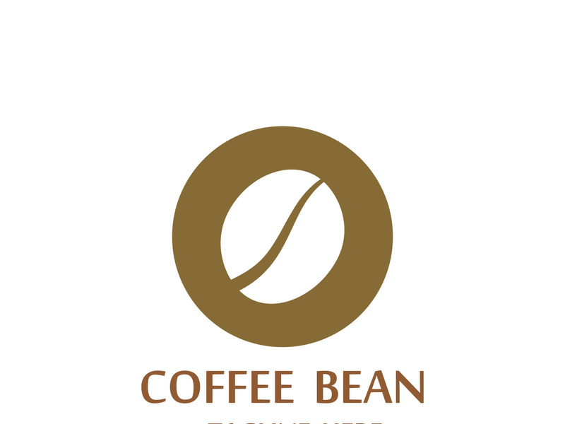 Coffee bean logo for cafe, business, label.