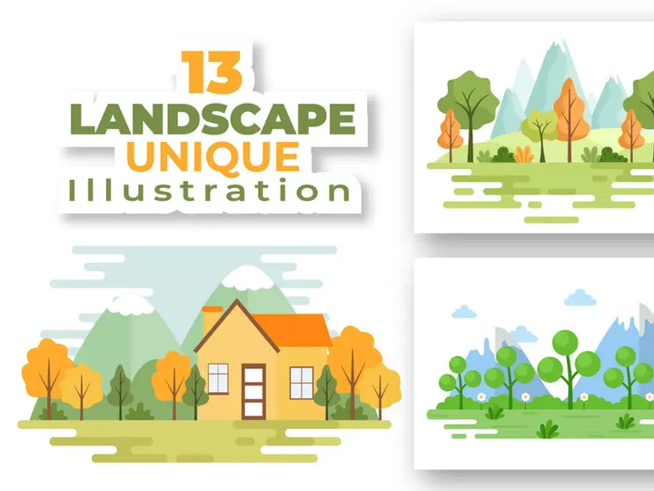 13 Nature and Landscape Unique Illustration