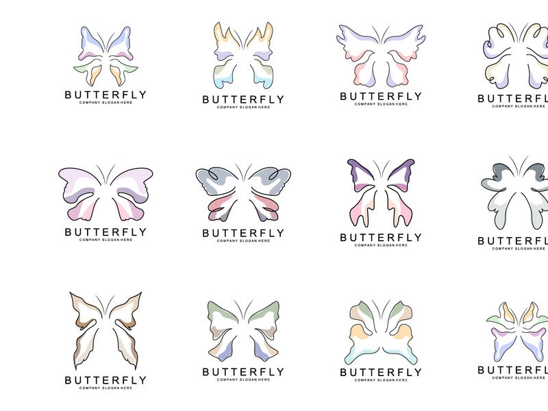 Butterfly Logo Design, Beautiful Flying Animal