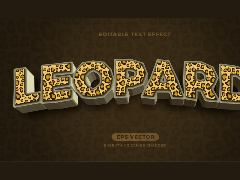 Leopard editable text effect style vector