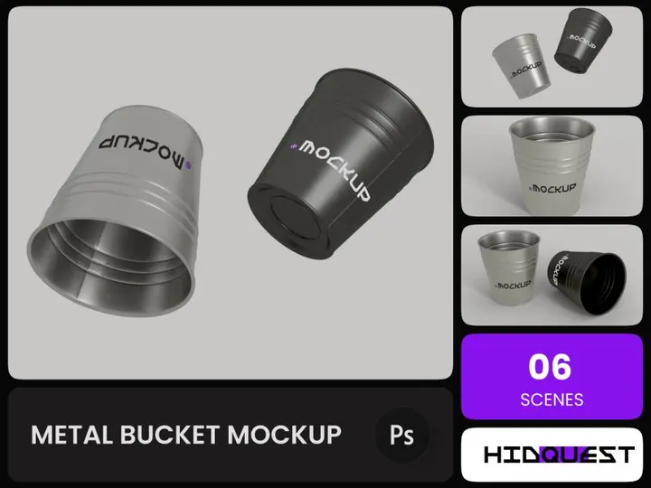 Metal Bucket Mockup