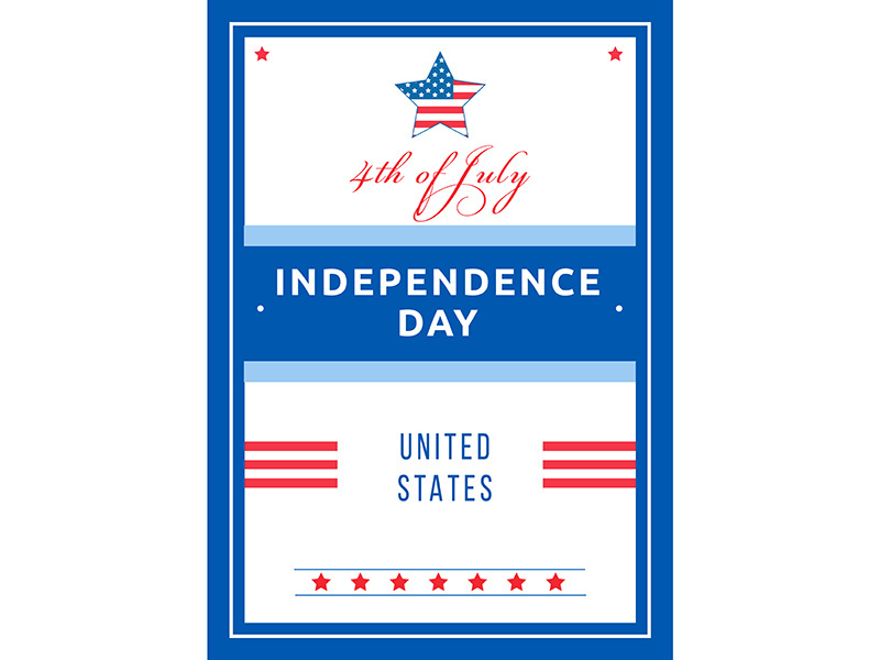 Independence Day poster flat vector template