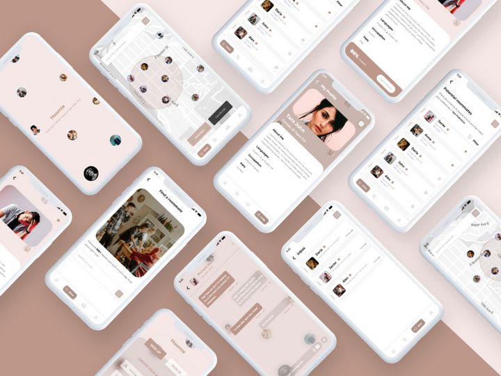 Hoomie Roommate Finder Mobile App UI Kit preview picture