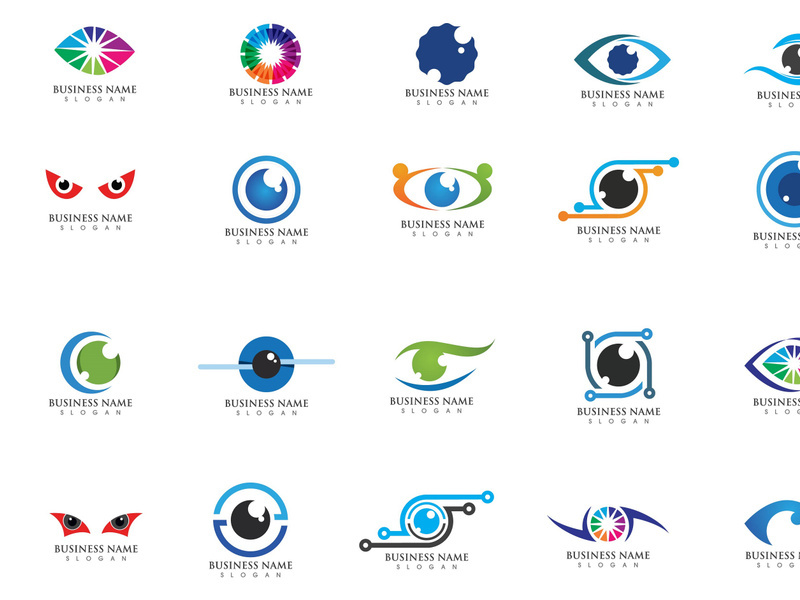 Eye logo set bundle vector