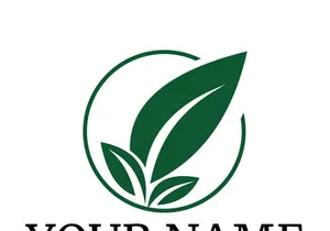 Green leaf logo design vector illustration