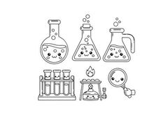 Science lab equipment vector illustration flat design