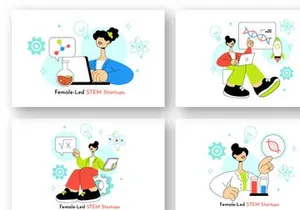 10 Female Led STEM Startups Illustration