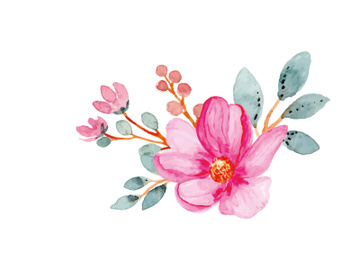 Vector Flower Watercolor Illustration preview picture