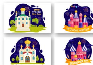 12 Happy Orthodox New Year Illustration