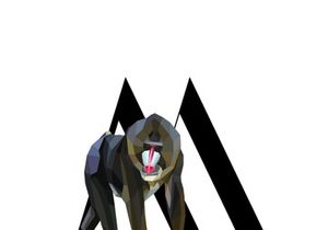 Template logo letters with animals set vector logotype.
