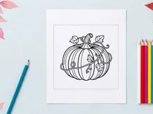 Ilustrasi labu untuk dekorasi musim gugur dan Halloween. Aktivitas kerajinan musim gugur kreatif untuk anak-anak dan dewasa.