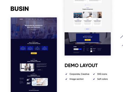 Landing Page PSD Figma Template "Busin Two"