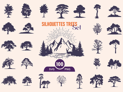 Trees Silhouettes Set