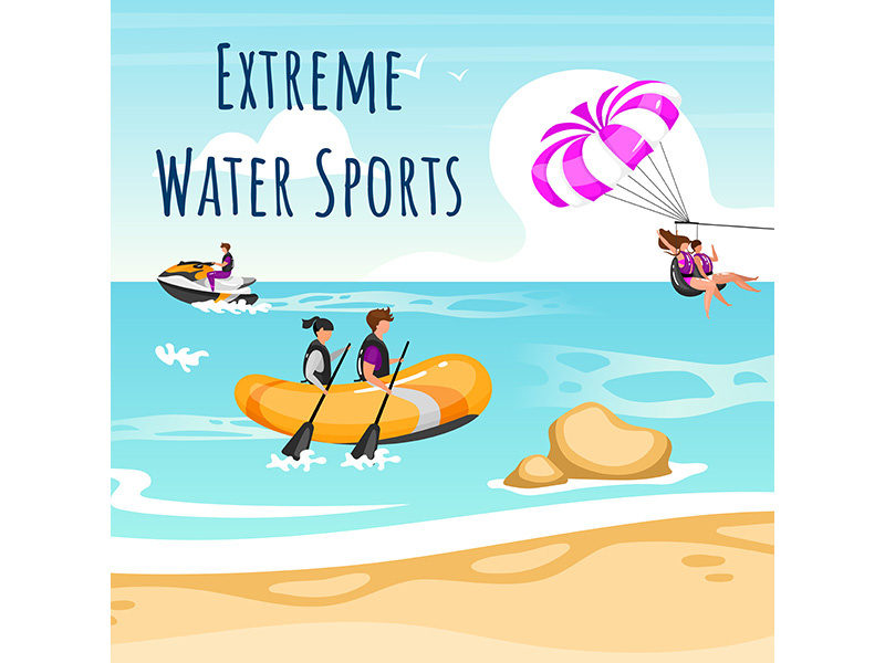 Extreme water sport social media post mockup